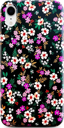 Miniatura 14 de Qokey Funda compatible con iPhone XR, bonito diseño de flores de jardín para niñas y mujeres, patrón mate, suave, ligera, delgada, TPU a prueba