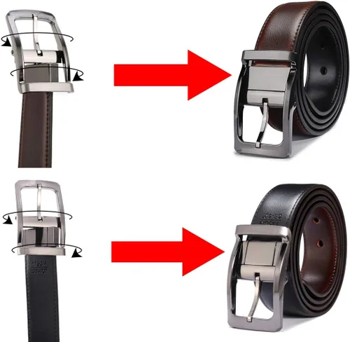 Miniatura 3 de Beltox - Cinturón reversible para hombre de 1.25 pulgadas de ancho y hebilla, estilo formal