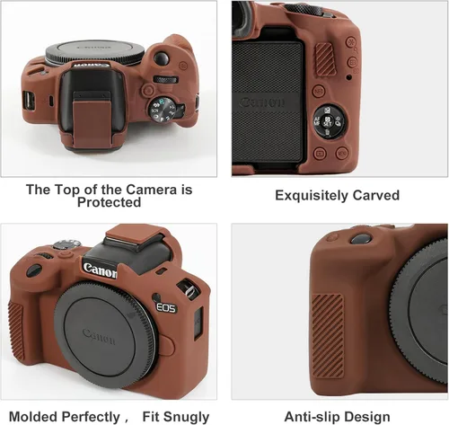 Miniatura 4 de Funda para Canon EOS R50, funda protectora de silicona suave para Canon R50 con correa de muñeca ajustable de 8 pulgadas, funda ligera R50 (negro)