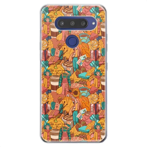 Miniatura 7 de Funda de repuesto para LG G7 ThinkQ Fit Velvet G6 V60 5G V50 V40 V35 V30 Plus W30 Otoño Slim Fit Café Suave Lindo Estampado de Calabaza Silicona