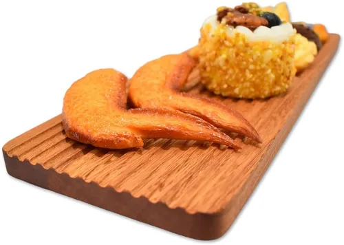 Miniatura 4 de Linwnil Bandeja rectangular de madera para servir de 14.2 x 4.7 pulgadas, diseño ondulado, para decoración del hogar y entretenimiento, perfecta