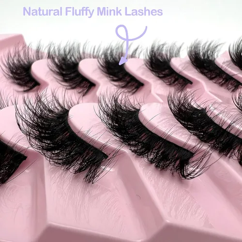 Miniatura 3 de IFSOWDRA Pestañas postizas de aspecto natural, pestañas cortas de ojo de gato, 0.394-0.630 in, rizo 3D D, pestañas de visón sintético, paquete