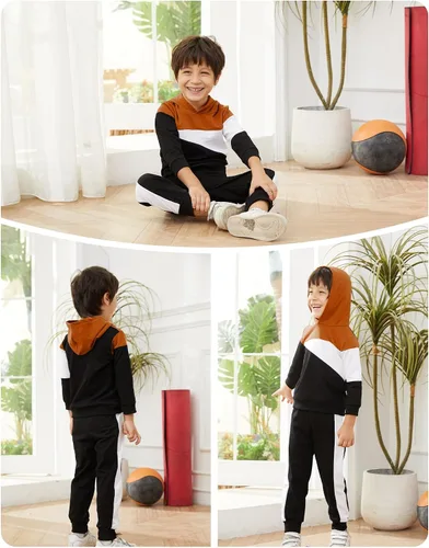 Miniatura 2 de Conjunto de 2 piezas de sudadera con capucha de manga larga y pantalones para bebé niño
