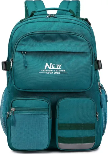 Miniatura 10 de Mochila para adolescentes, niñas, niños, resistente al agua con bolsillo para laptop de 15.6 pulgadas para viajes, escuela, universidad, Beige