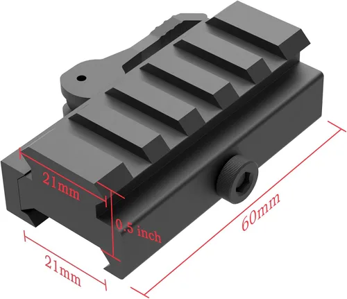 Miniatura 3 de TPO QT05-5 0.5" 5-Slot Low Profile Picatinny Riser Mount with Quick Release for Red Dots, Scopes, Optics, Flashlight