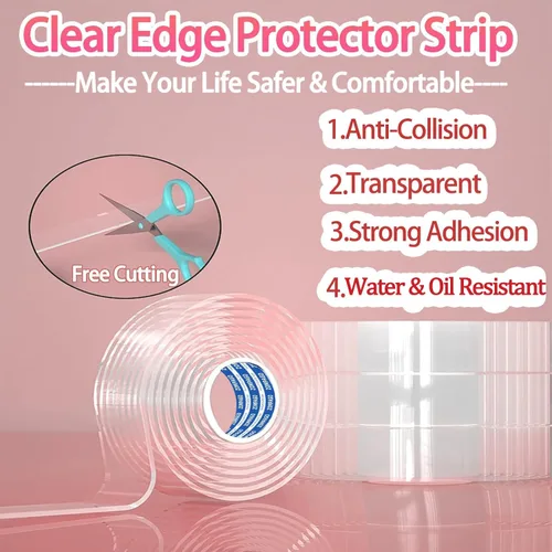Miniatura 3 de ZOMPAGO Tira protectora de bordes a prueba de bebés, protectores de esquina transparentes para muebles, 1.4 pulgadas x 13 pies, protectores