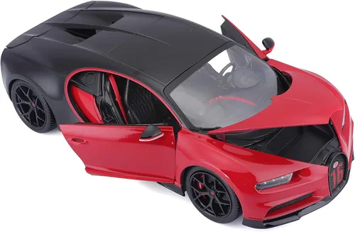 Miniatura 4 de Maisto Bugatti Chiron Sport 1/18 Modelo de coche fundido a presión, color negro/rojo (18-11044-00000022)
