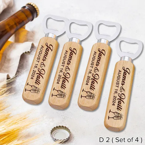 Miniatura 6 de Abrebotellas personalizados, nombres de pareja personalizados de madera y abridores de fecha para regalo de boda, regalos ideales para boda