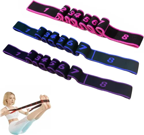 Miniatura 8 de Banda de resistencia de fitness para estiramiento y yoga, banda de resistencia elástica numérica con marcas claras, bandas elásticas de 1pcs