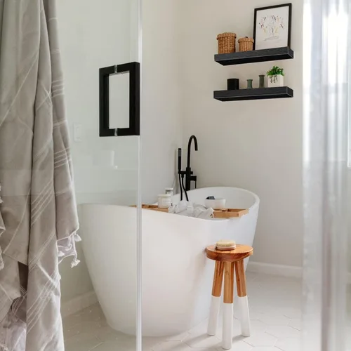 Miniatura 9 de QEEIG Estantes flotantes de baño para pared, estante de pared de 15.7 pulgadas sobre el inodoro, decoración del hogar, estantería pequeña de 15.7 x