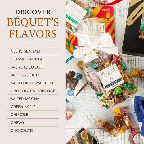 Miniatura 9 de Béquet Caramelo – Caramelo gourmet Butterscotch – Caramelo envuelto individualmente – Hecho en Montana – Kosher (Estrella D) y sin gluten – Bolsa