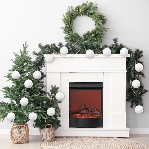 Miniatura 7 de Lyrow 24 piezas 3.15" Juego de adornos de bola de Navidad con purpurina, bola de espuma con lentejuelas colgante, decorativa, en masa, para árbol