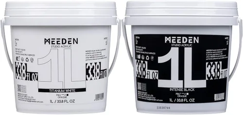 Miniatura 18 de MEEDEN Pintura acrílica blanca de titanio: 1 l/33.8 oz pinturas acrílicas brillantes de cuerpo pesado - Pintura blanca gruesa para lienzo, Blanco