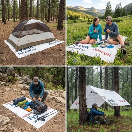 Miniatura 2 de Lona de Camping Ultraligera, Lona para Mochileros, Hoja de Tyvek, Huella de Tienda de Tyvek, Envoltura de Casa de Tyvek, Piso de Tienda, Paño