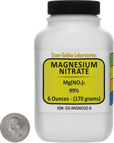 Nitrato de magnesio [Mg (NO3) 2] 99% USP polvo de grado alimenticio 6 onzas en una botella
