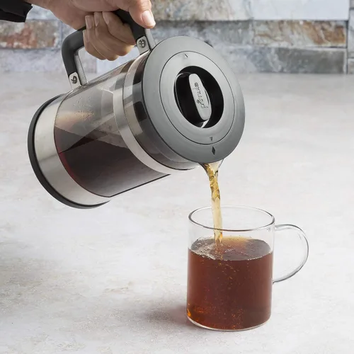 Miniatura 7 de Primula Kedzie - Cafetera helada de lujo con mango de agarre cómodo, jarra de vidrio duradera, filtro de malla extraíble, 6 tazas, acero inoxidable