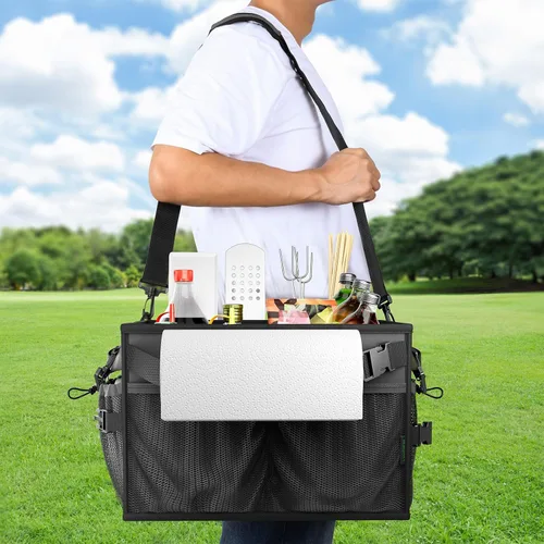 Miniatura 7 de FANGSUN Organizador para Parrilla, Organizador de Barbacoa con Soporte de Toalla de Papel, Organizador de Parrilla para Picnic para Camping al Aire