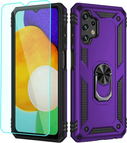 Miniatura 8 de Funda para Galaxy A13 LTE 4G, (no para 5G) con protector de pantalla, [grado militar] de 16 pies, con función de atril magnético, funda protectora