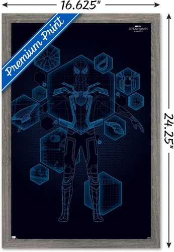 Miniatura 3 de Trends International Marvel Spider-Man: No Way Home - Póster técnico de pared, 22.4 pulgadas de largo x 14.7 pulgadas, versión enmarcada de madera