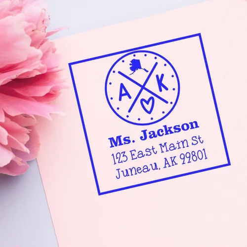 Miniatura 66 de Sello entintado moderno con nombre y dirección del estado de Alabama – Sello de dirección de devolución personalizado para invitaciones de despedida