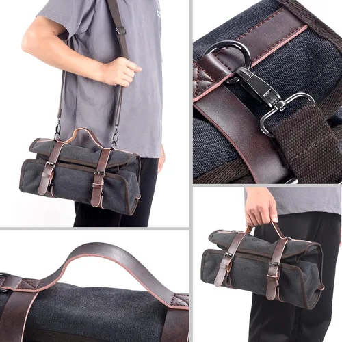 Miniatura 3 de Bolsa de bartender portátil para viajes, bolsa de canvas para barman, kit de bar para llevar herramientas de bar, almacenamiento perfecto