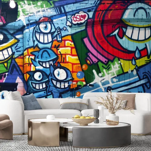 Miniatura 45 de SIGNFORD - Papel tapiz de colorido diseño de graffiti, removible para dormitorio o sala de estar, 100 x 144 pulgadas Graffitis-1911-m04