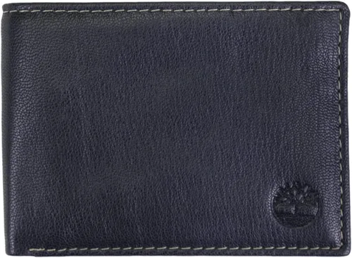 Timberland Billetera de cuero genuino con tarjetero de seguridad RFID para hombre