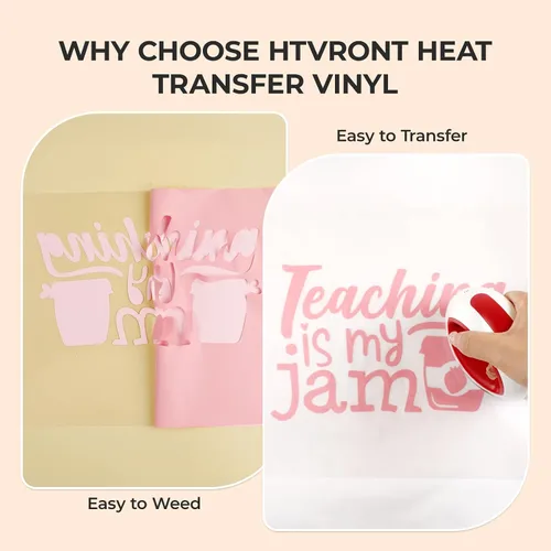 Miniatura 2 de HTVRONT Paquete de 13 vinilos de transferencia de calor rosa bebé, hojas de vinilo para planchar de 12 x 10 pulgadas para camisetas, vinilo HTV