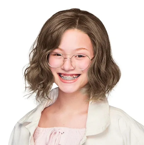 Hairuwear Hairuwear - Peluca ondulada para niños, longitud al hombro, tamaño de gorra ultra pequeña, R12T, color marrón pecana