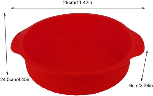 Miniatura 4 de Demeras Molde para hornear pastel de 9 pulgadas de silicona para pastel de queso (rojo)