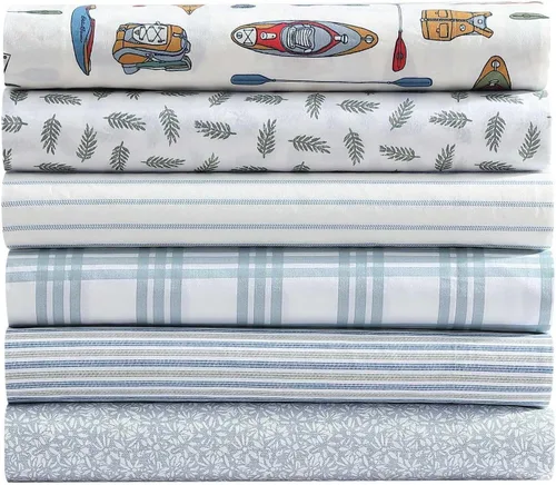 Miniatura 6 de Eddie Bauer - Juego de ropa de cama de percal de algodón, decoración para el hogar, fresca y transpirable, sábanas de tamaño King (flores pequeñas)