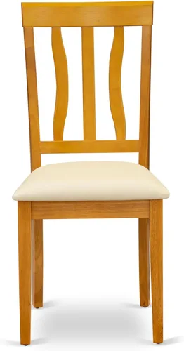 Miniatura 5 de East West Furniture ANTI5-OAK-LC - Juego de muebles de comedor de 5 piezas, incluye una mesa de cocina redonda con pedestal y 4 sillas de comedor