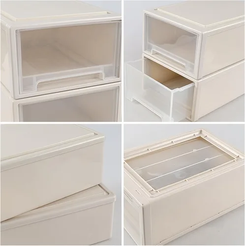 Miniatura 5 de Cajones de almacenamiento apilables de plástico de 13 cuartos de galón, 3 paquetes, unidad de cajón de almacenamiento de plástico