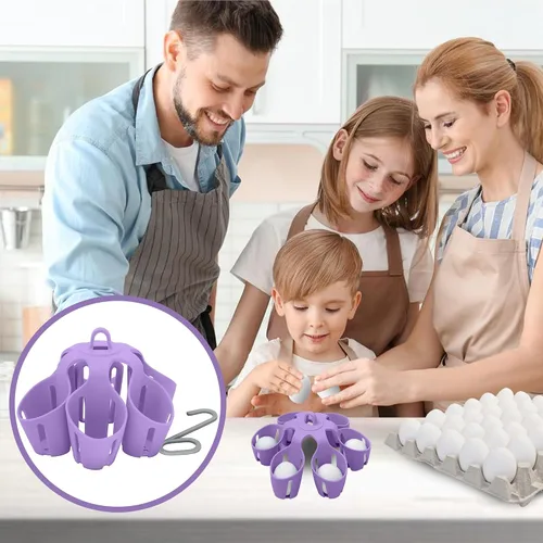 Miniatura 7 de Accesorio de silicona para hervir huevos, cocina 6 huevos a la vez, apto para lavavajillas, soporte para huevos duros, hace huevos duros o blandos