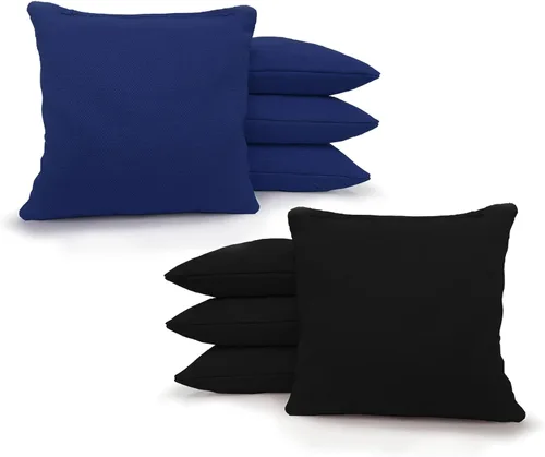 Miniatura 96 de Tailgating Pros Bolsas de cornhole reglamentarias – Juego de 8 – Relleno de maíz y hecho a mano, más de 25 opciones de color Negro/Violeta