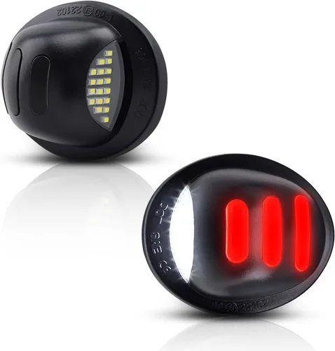 Luces LED blancas para placa de matrícula con tubo de neón OLED rojo de repuesto para parachoques trasero, compatible con Ford F150 F250 F350 Super