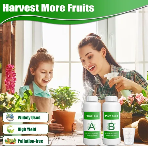 Miniatura 4 de Nutrientes hidropónicos para plantas de 33.8 fl oz, sistema de cultivo hidropónico de hierbas de interior, alimento general para plantas, A y B