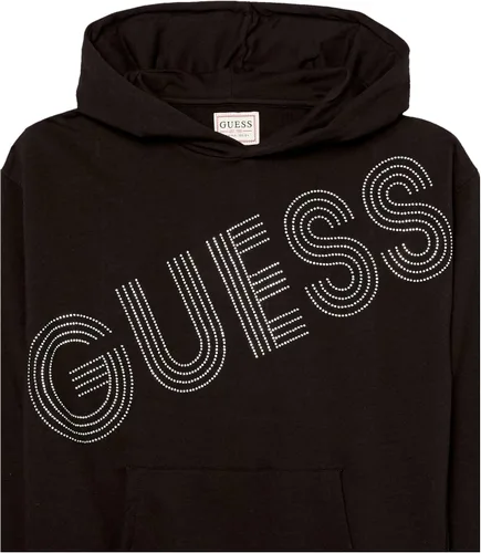 Miniatura 2 de GUESS Sudadera con capucha de manga larga con logotipo de rizo elástico para niñas