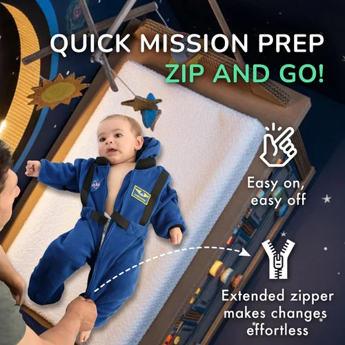 Miniatura 5 de Enterizo con capucha de una sola pieza para niños pequeños o bebés, de vellón cálido y cómodo, con cintura elástica