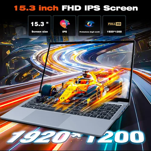 Miniatura 2 de KUMNOSAL Laptop 2026, portátil de 15.3 pulgadas con i5-8210Y (hasta 3.6 GHz), 24 GB de RAM 512 GB SSD, FHD IPS 1200p, portátil abierto de 180°, WiFi