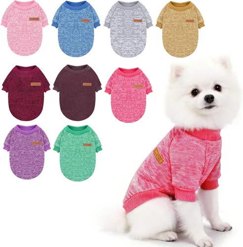 Miniatura 19 de Idepet Suéter clásico para perro, abrigo de vellón para perros pequeños, medianos, ropa cálida para perros y gatos, disfraces suaves para cachorros