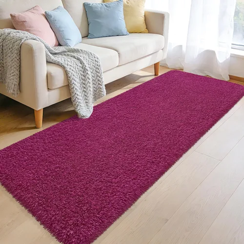 Miniatura 17 de Alfombras suaves para dormitorio, alfombra de pasillo de 2 x 6 pies, alfombra de felpa lanuda antideslizante para mesita de noche, sofá, sala