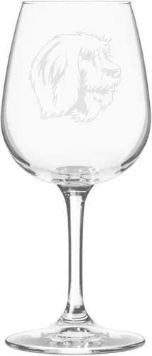 Miniatura 279 de Copa de vino de 12.75 onzas con diseño de perro grabado
