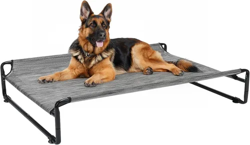Miniatura 7 de Veehoo Cama elevada para perros al aire libre, camas elevadas para perros grandes, cuna lavable con reposacabezas laterales, patas antideslizantes