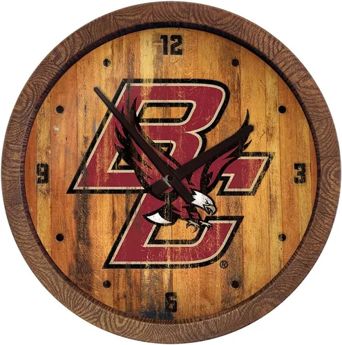 Miniatura 26 de The Fan-Brand NCAA Oklahoma Sooners: Reloj de pared con parte superior de barril de imitación para decoración de bar, decoración de fiesta