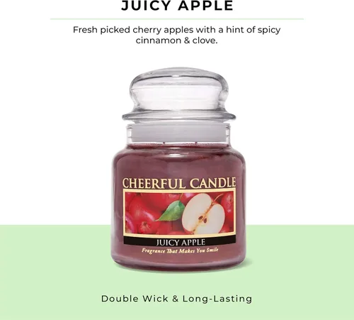 Miniatura 2 de A Cheerful Giver - Vela en tarro de vidrio perfumada Juicy Apple (16 onzas) con tapa y fragancia fiel a la vida, fabricada en Estados Unidos