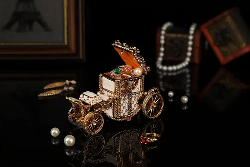 Miniatura 6 de QIFU Caja de baratija pintada a mano con bisagras, regalo único para la familia