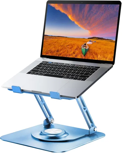 Miniatura 13 de JOYEKY Soporte para computadora portátil para escritorio, soporte de computadora ajustable con base giratoria de 360°, elevador ergonómico