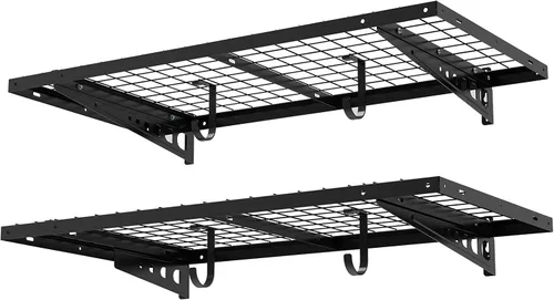 Miniatura 11 de FLEXIMOUNTS Paquete de 2 estantes de pared para bicicleta de 2 x 4 pies, 24 x 48 pulgadas, capacidad de peso total de 660 libras, color negro, serie