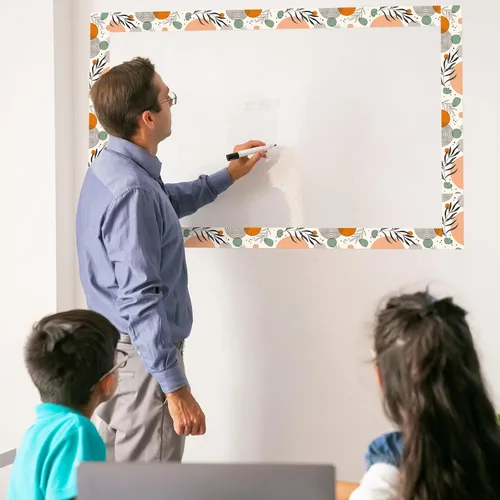 Miniatura 5 de Zonon Bordes bohemios de 65 pies para tablón de anuncios, 1 rollo de tablón de anuncios, bordes rectos para decoración de regreso a la escuela